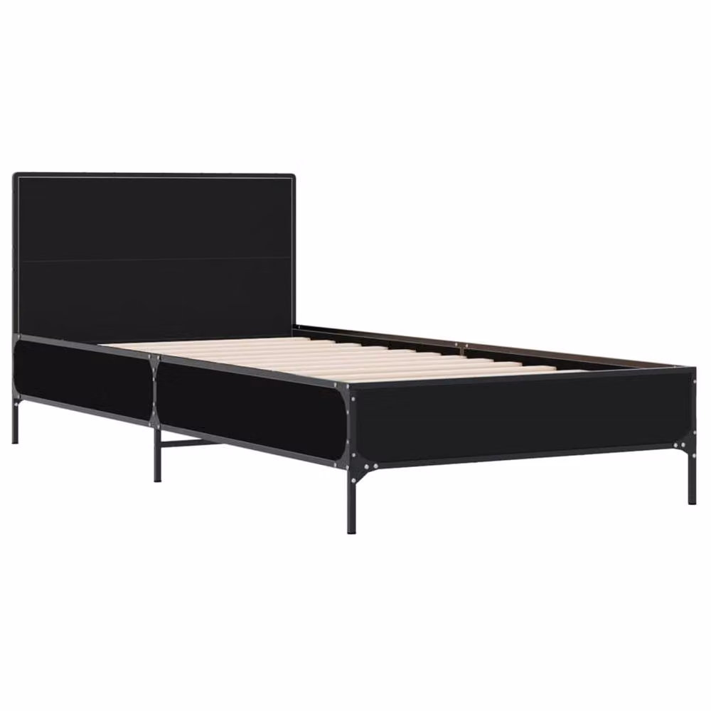 Berkfield Home Single Bed Frame in Black, W/D/H: 90 x 190 cm – 3