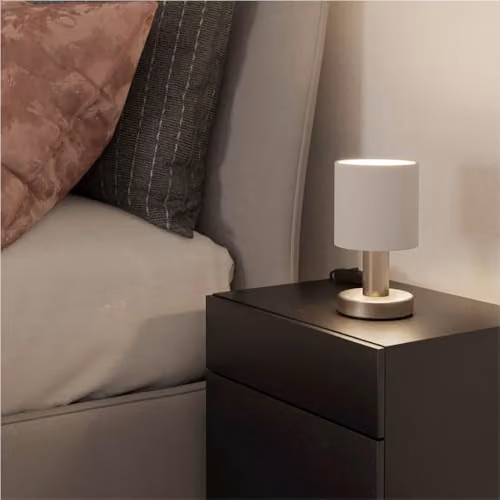Loops Modern Silver and White Table Lamp with E14 Fitting, Height: 18.0 cm – 2
