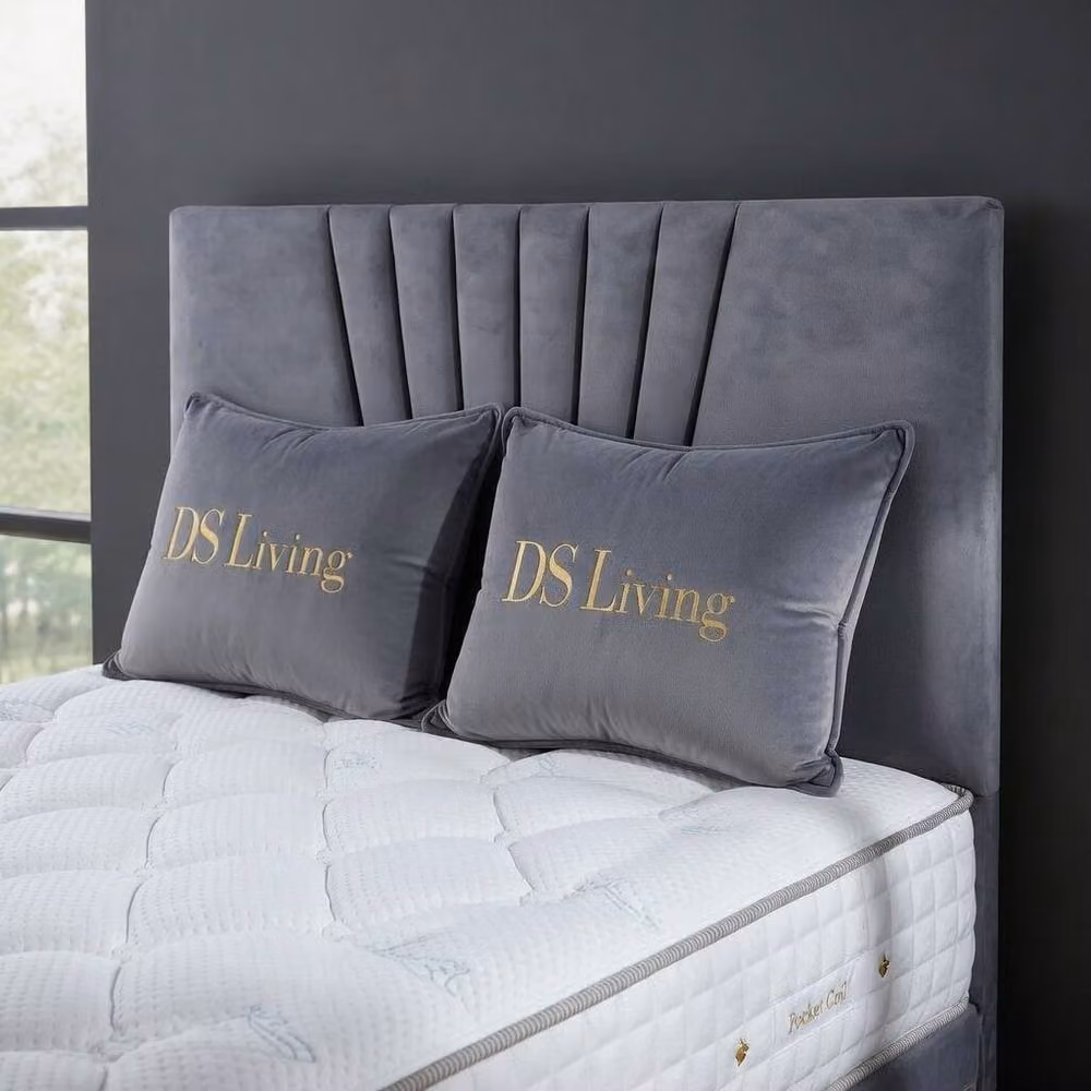 DS Living Elysian Upholstered King Size Storage Bed Frame with Drawers in Silver Grey Fabric, W/D/H: 180 x 200 cm – 2