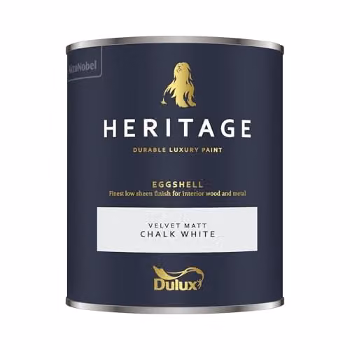 Dulux Heritage Water Based Eggshell Dispersion in White, 0.75 l
