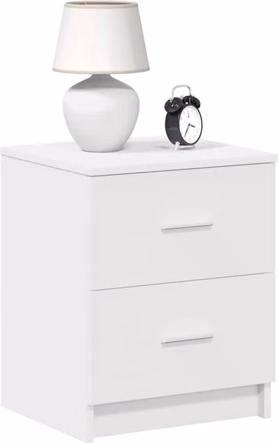 Berkfield Home Durable Bedside Cabinets, 2 Pack, White, W/D/H: 40 x 36 x 50 cm