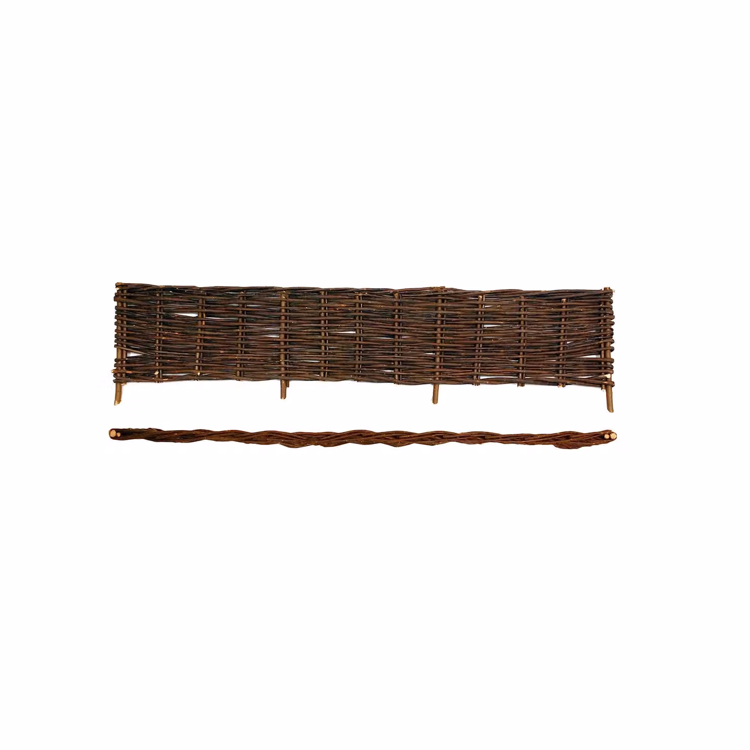 Primrose Woven Willow Hurdle Lawn Border Edging, Brown, 2 Pack – 2