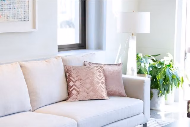 NewEdgeBlinds Plain Velvet Square Cushion Cover in Pink and Yellow