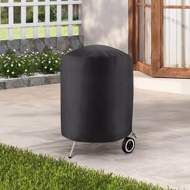 Breeins Waterproof Polyester Grill Cover for Outdoor Patios, Black
