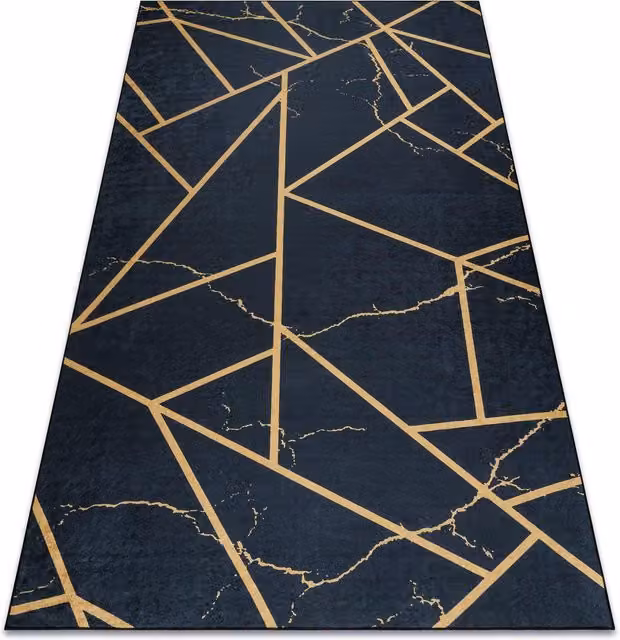 RugsX Andre Geometric Modern Black Polyester Rug, W: 120 cm, L: 170 cm
