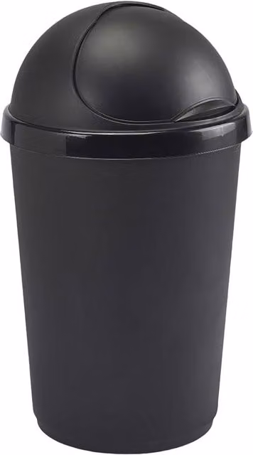 Simpa 50L Kitchen Bullet Bin with Roll Open Lid in Anthracite Black – 1