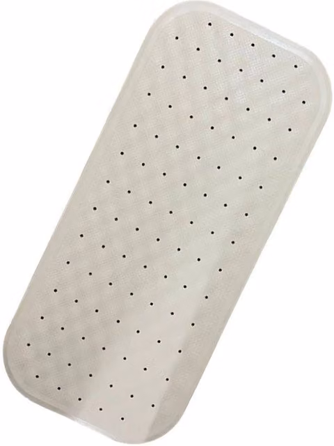 PAWNORA Non-Slip Rectangular Bath Shower Mat in White