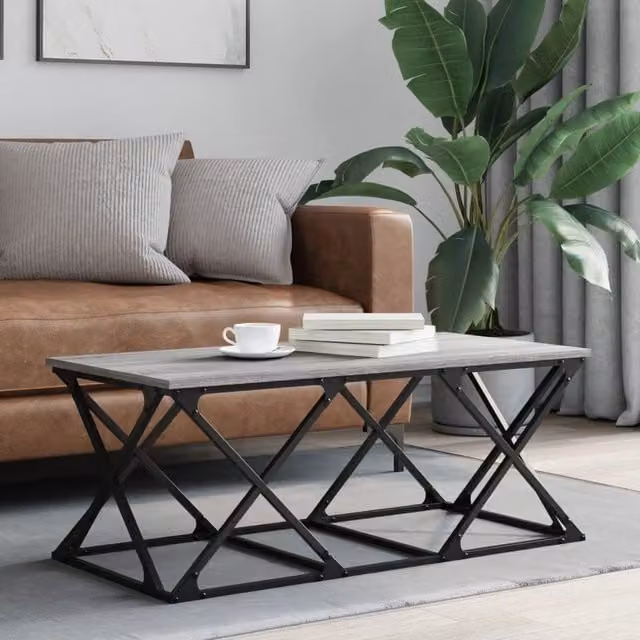Berkfield Home Grey Sonoma Coffee Table, W: 100 cm, D: 49 cm, H: 40 cm – 1