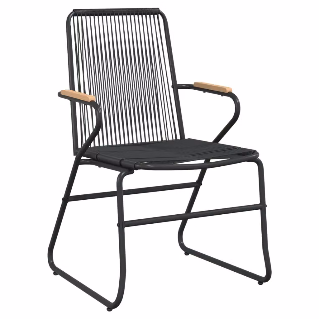 Berkfield Home Set of 4 Black PVC Rattan and Steel Garden Chairs, W: 58 cm, D: 59 cm, H: 85.5 cm – 3