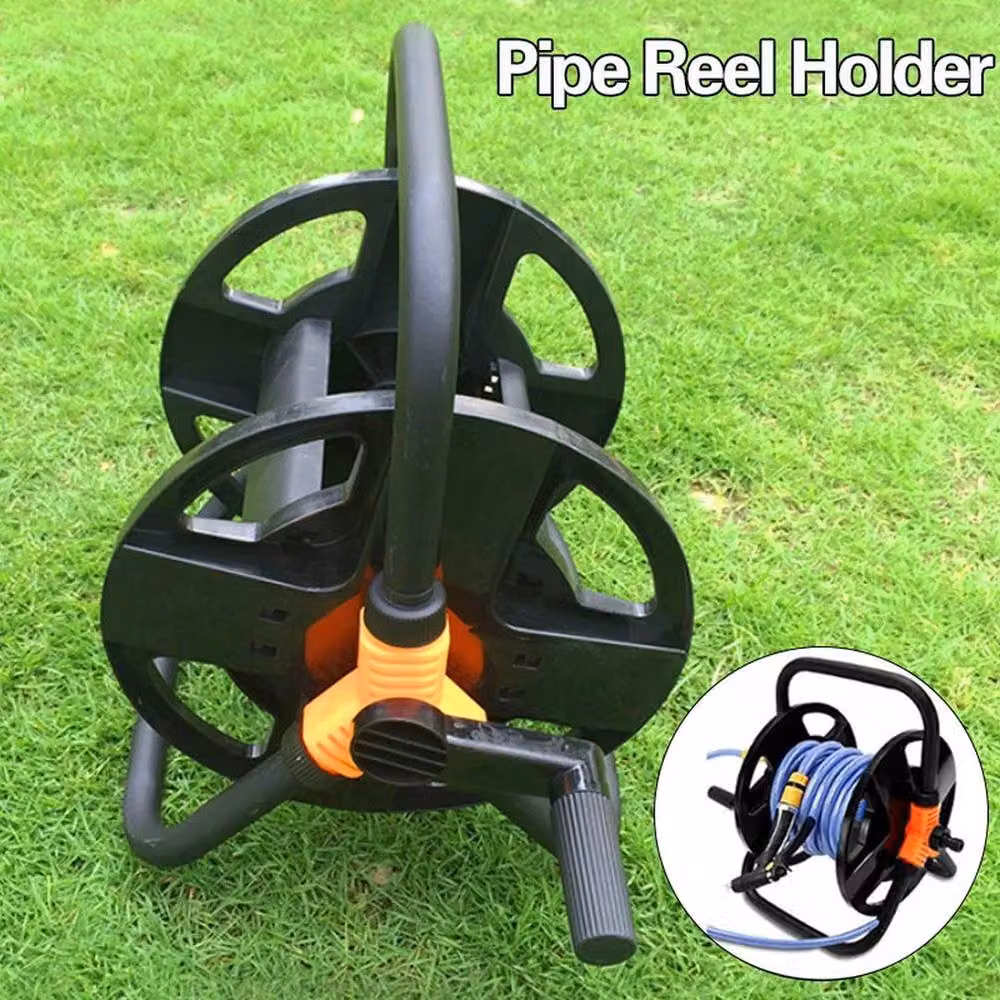 KORVIXA Portable Garden Hose Reel Trolley in Black with 20m Hose – 3