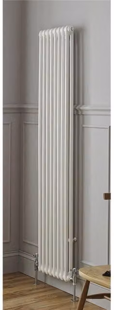 Clifton White Vertical Radiator with 2 Columns H x W: 180 x 33.5 cm