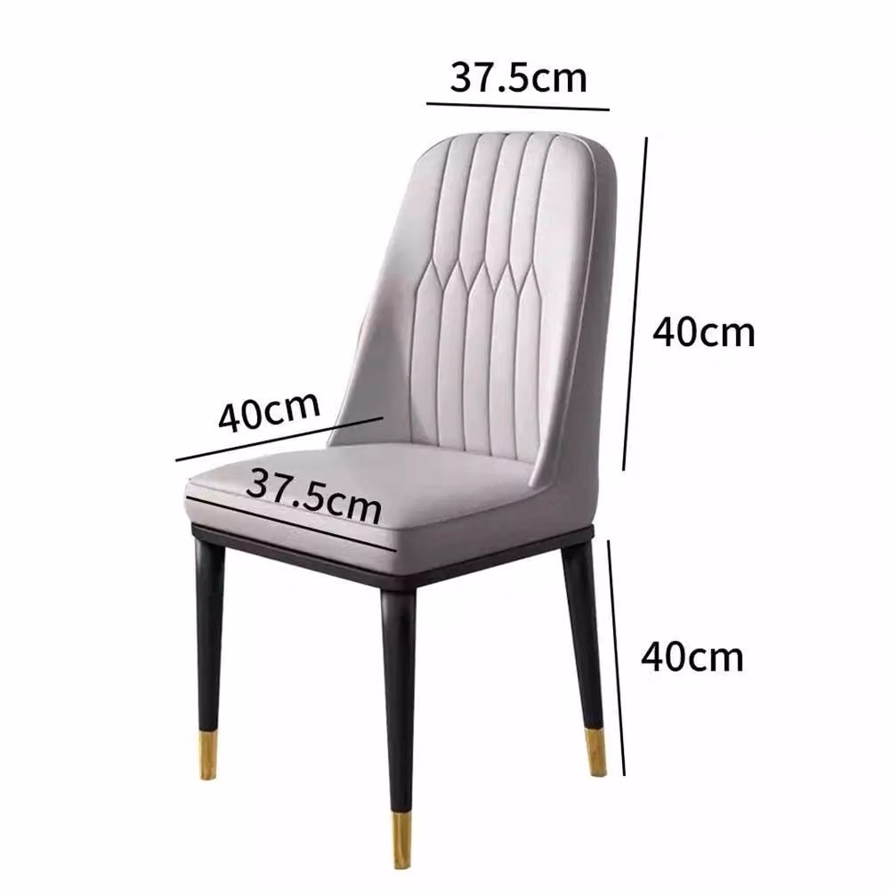 Nordara Set of 2 Grey Faux Leather Dining Chairs with Metal Legs – 2