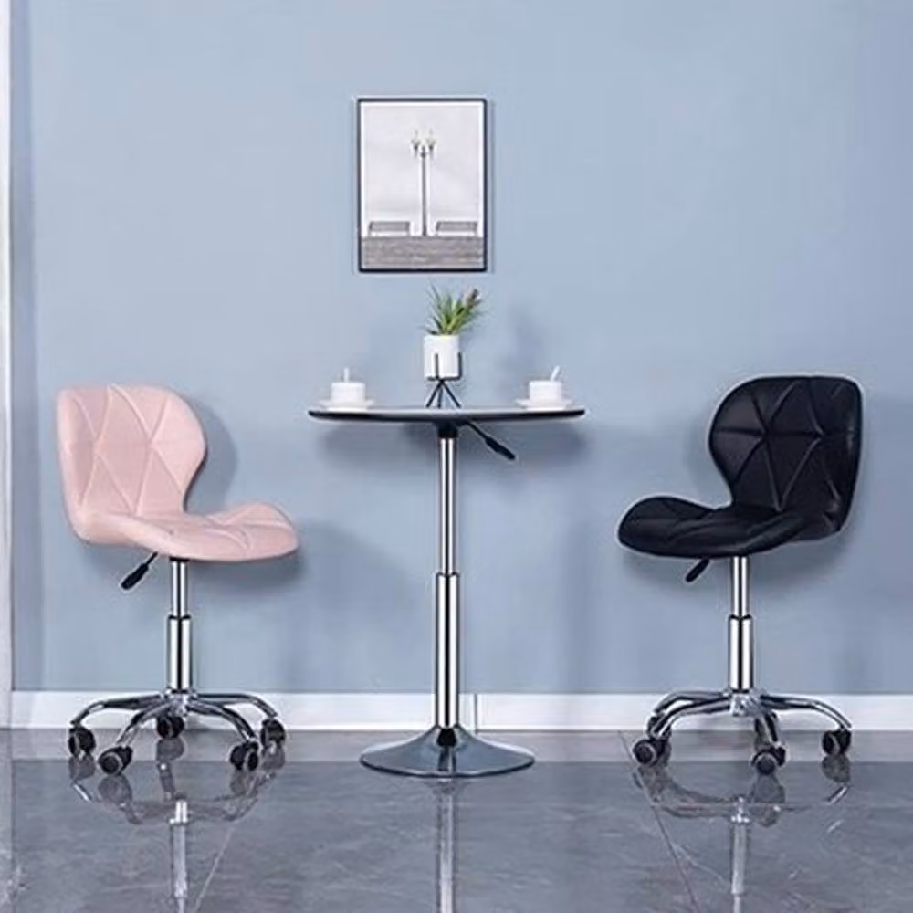 NESTLUNE Black Synthetic Leather Adjustable Swivel Task Chair – 2