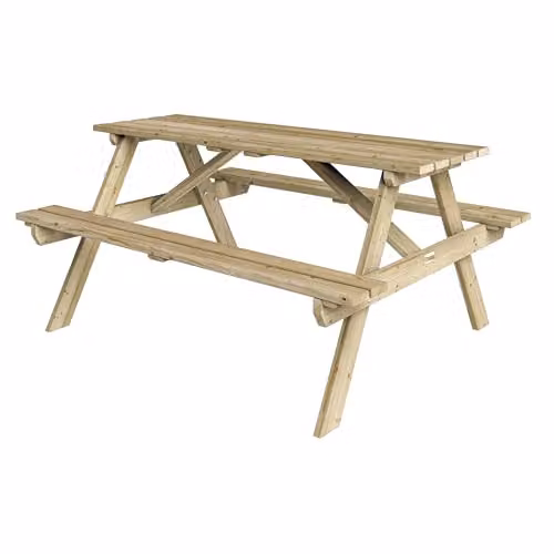 Rowlinsons Traditional 6 Seater Outdoor Picnic Table in Brown, W150 x D120 x H71 cm – 7