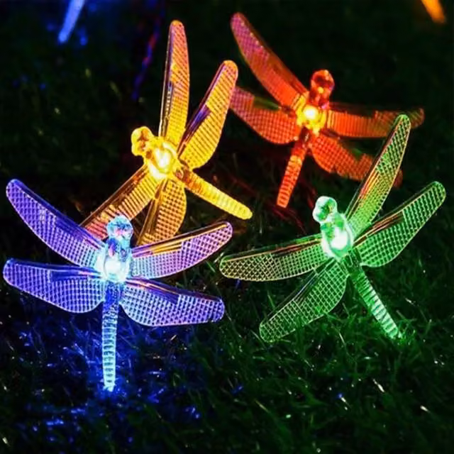 Quipulse Solar Dragonfly Garden Stake Decor Lights with 6 Multicolour Heads
