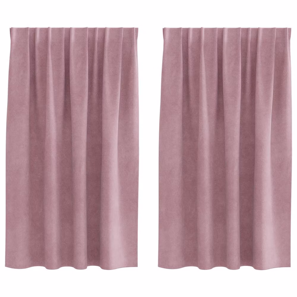 Berkfield Home Dark Pink Velvet Blackout Curtains, 2 Pack – 2