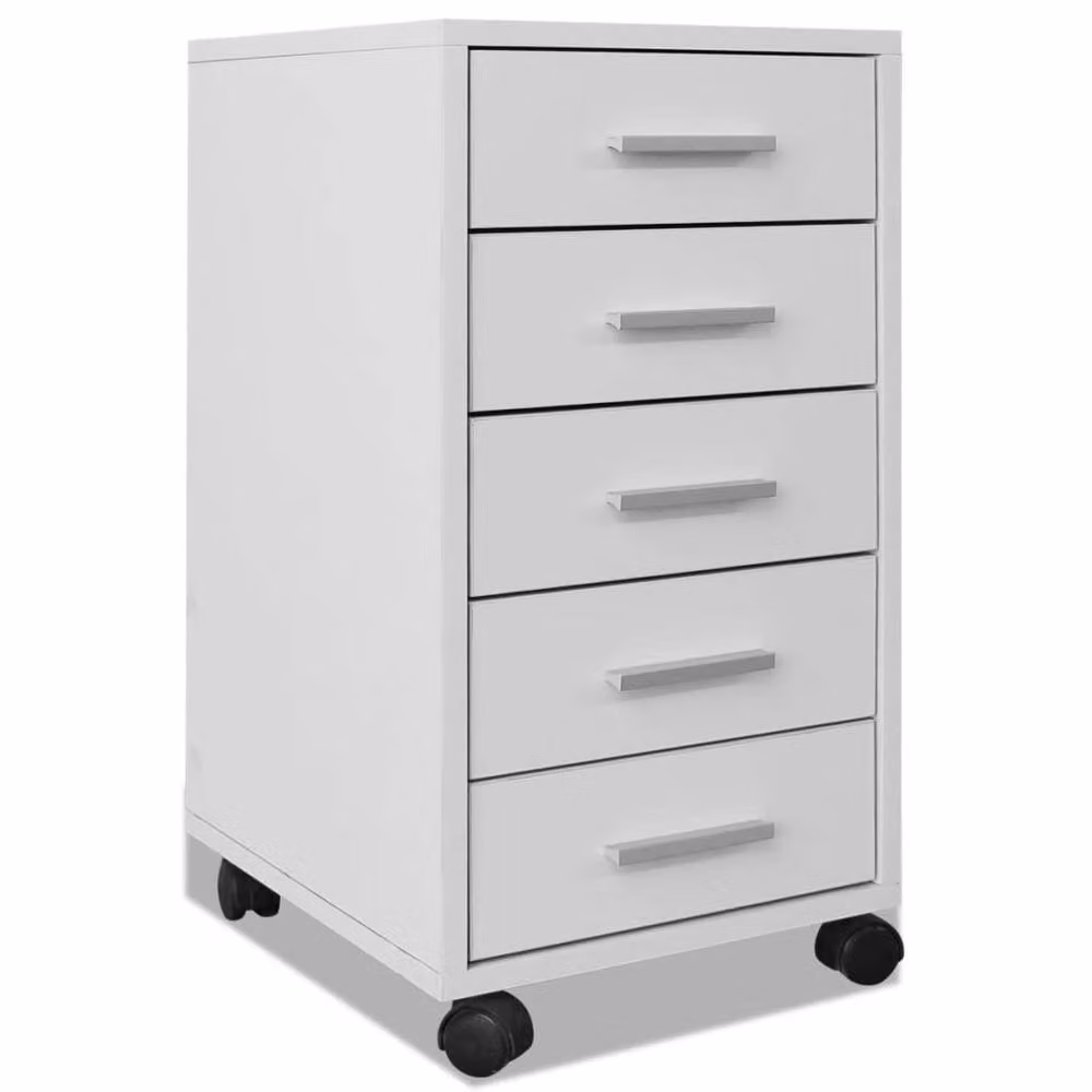 Berkfield Modern Home Office Drawer Unit with Castors, White – 2