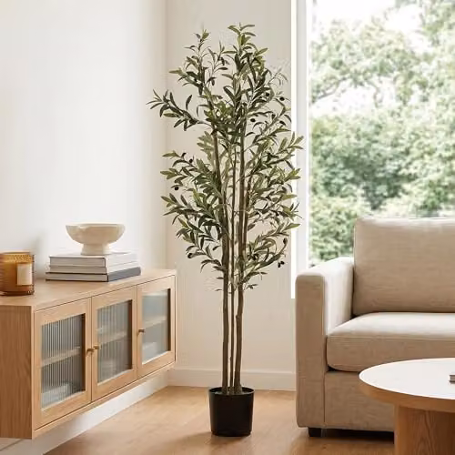 HOMCOM 175 cm Green Artificial Silk Mediterranean Olive Tree – 5