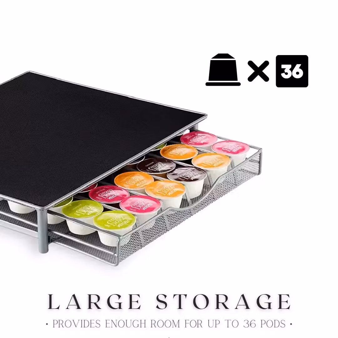 Marco Paul Black Metal Coffee Pod Storage Stand with Sliding Drawers for 36 Dolce Gusto Capsules – 2