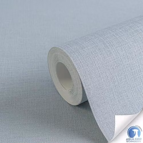 Livingwalls DESIGNDROP Plain Non-Woven Wallpaper in Blue, 10.05 x 0.53 m – 2