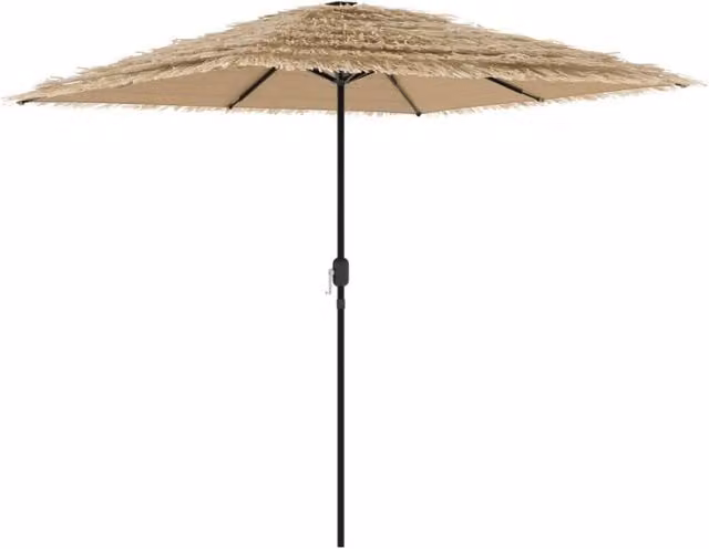 Berkfield Home Garden Parasol with Steel Pole in Brown and Beige, W/D/H: 248 x 248 x 248 cm