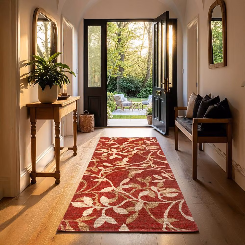 Livabliss Riley Vintage Red, Beige and Brown Traditional Boho Machine Woven Rug, W: 80 cm, L: 220 cm – 7
