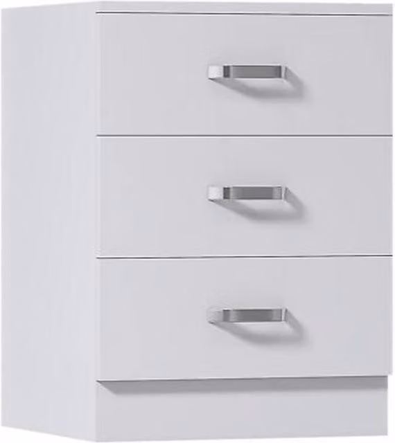 NESTLUNE 3 Drawer Bedside Chest of Drawers in White – 1