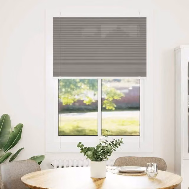 Berkfield Home Single Pleat Polyester Blind in Anthracite and Black, W/H: 100 x 100 cm