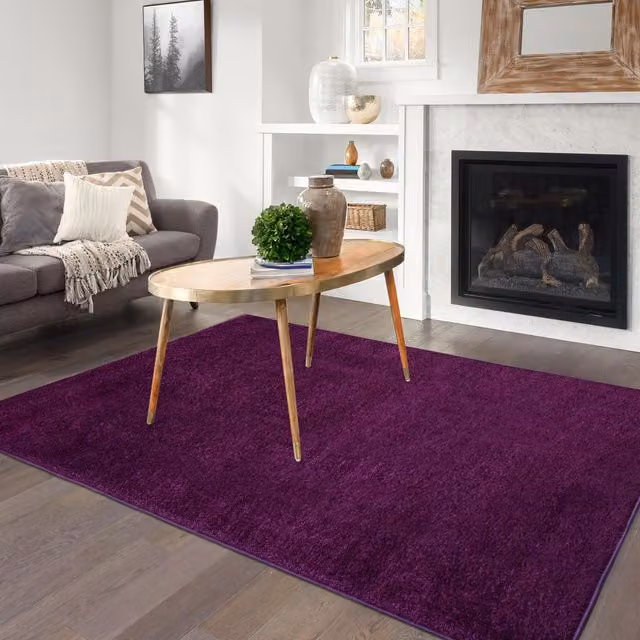 Smart Living Wholesale Ltd. Super Soft Fluffy Thick Pile Shimmer Shaggy Area Rug in Purple