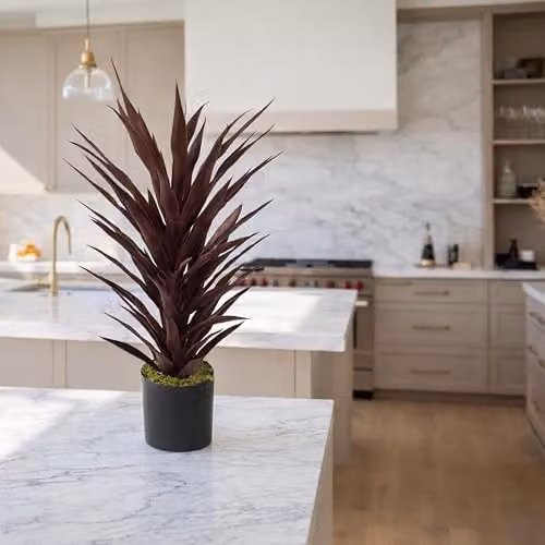 Leaf Design UK Red and Black Artificial Tropical Potted Tabletop Plant, Height: 85 cm – 2