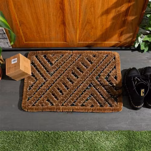 Nicola Spring Coir Scraper Doormat Set of 2, Brown, W/D: 60 x 40 cm – 2