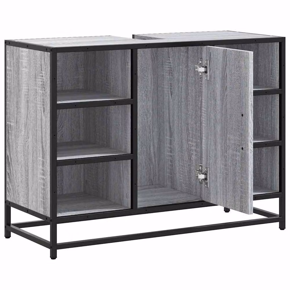 Berkfield Home Grey Sonoma Bathroom Sink Cabinet W/D/H: 80 x 33 x 60 cm – 6