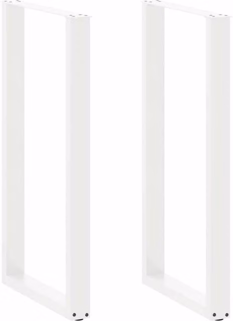 Berkfield Home U-Shaped Steel Coffee Table Legs, 2 Pieces, White, H: 60 cm