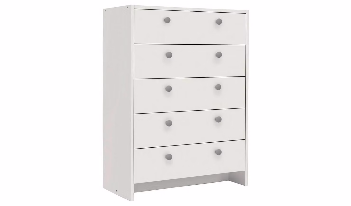 Argos White Plastic 5 Drawer Bedroom Storage Organiser W/D/H: 66 x 33 x 90 cm