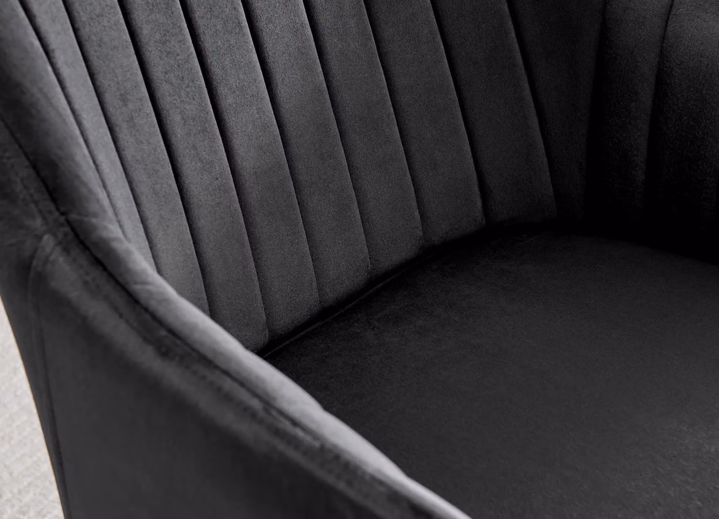 FurnitureboxUK Set of 2 Calla Deep Padded Dining Chairs in Black Velvet with Black Metal Legs – 4