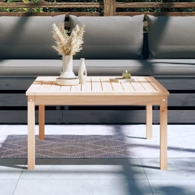 Berkfield Home Square Garden Table in Light Brown Solid Pine, W/D/H: 82.5 x 82.5 x 45 cm – 1