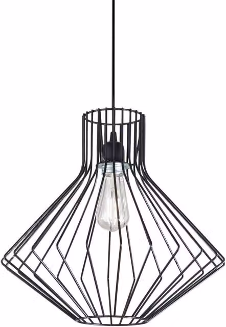 Ideal Lux Ampolla 1 Light Wire Ceiling Pendant in Black