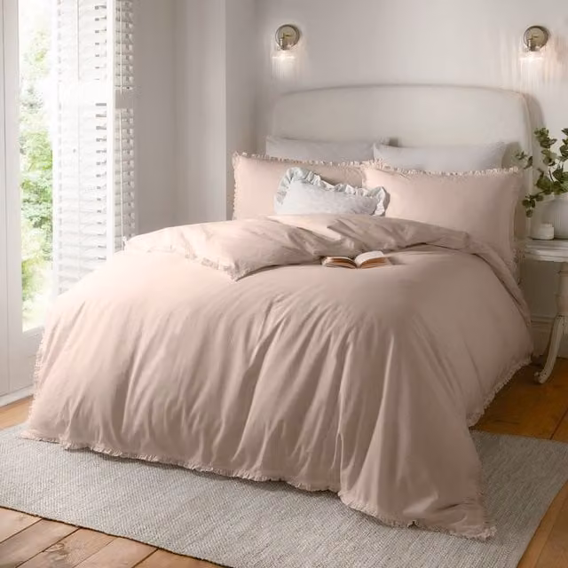 Wylder Tilly 100% Cotton Breathable Duvet Cover Set in Pink, W: 180 cm x L: 200 cm – 1