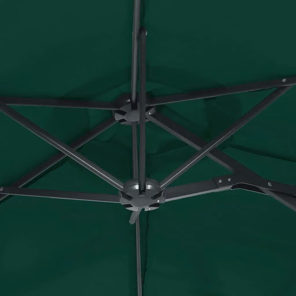 Berkfield Home Double-Head Cantilever Parasol in Green, W: 316 cm, D: 240 cm – 3