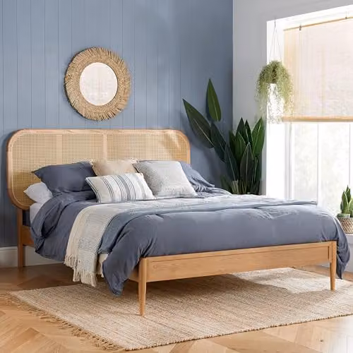 Birlea Calibra King Size Rattan Bed Frame in Oak and Brown – 2