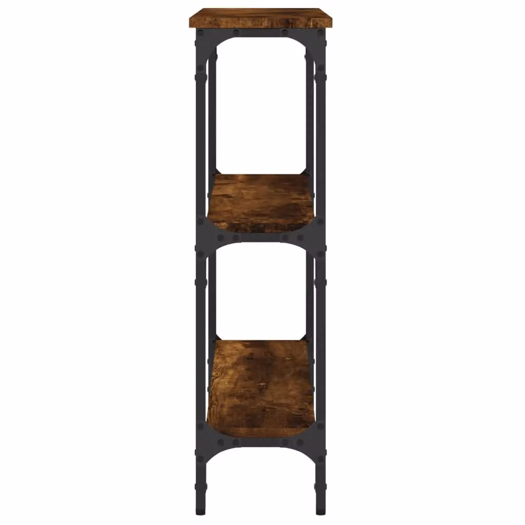 Berkfield Home Smoked Oak Console Table, Brown, W/D/H: 75 x 22.5 x 75 cm – 4