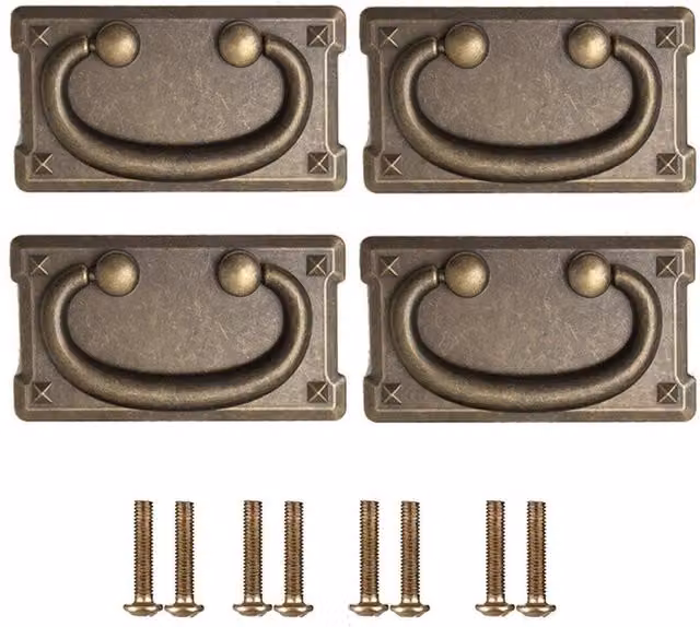 PAWNORA Zinc Furniture Replacement Handles, 4 Pack, Bronze