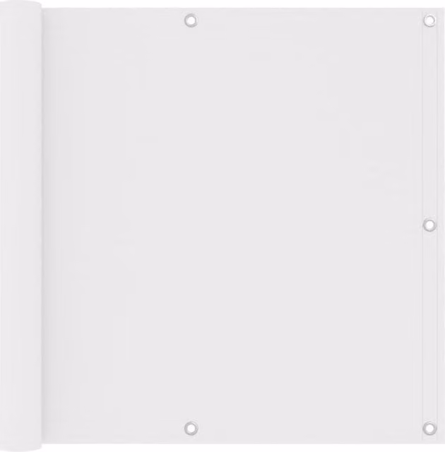 Berkfield Home White Balcony Screen in Oxford Fabric, W: 90 cm, L: 300 cm