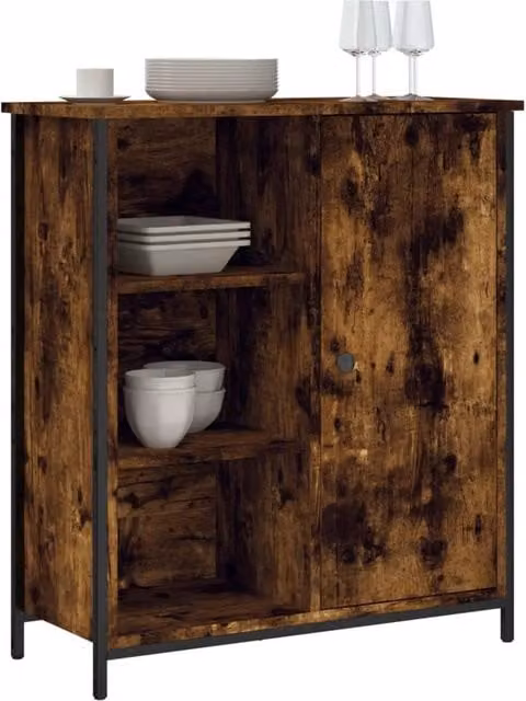 Berkfield Home Smoked Oak Sideboard in Brown, W/D/H: 70 x 30 x 80 cm – 1