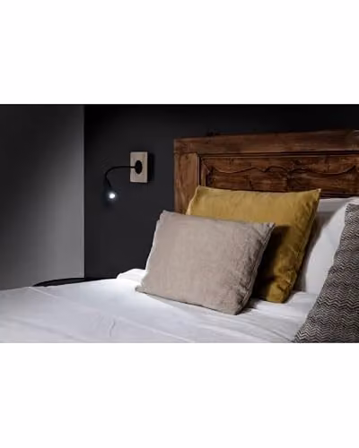 Faro Barcelona LED Wood Wall Reading Light in Black and Wood – 2