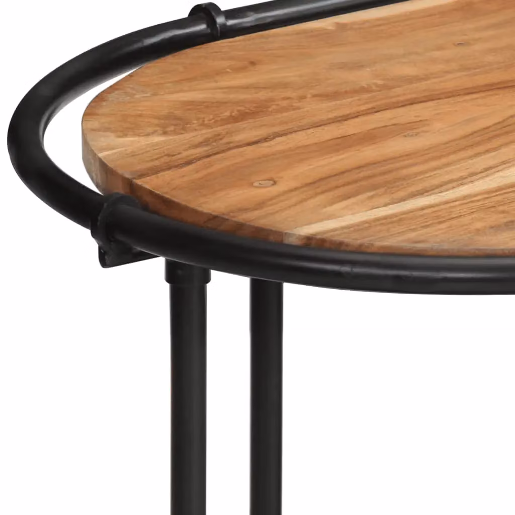 Berkfield Home Industrial Acacia Wood Console Table in Brown, W/D/H: 110 x 42 x 76 cm – 4