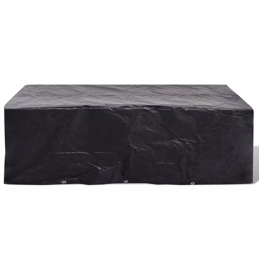 Berkfield Home Water-Repellent Poly Rattan Garden Furniture Covers for 8 People, 2 Pack, Black, W: 300 cm, D: 140 cm – 2
