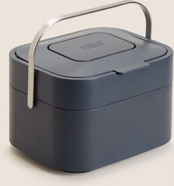 Joseph Joseph Food Waste Caddy with Flip Lid and Odour Filter, Grey