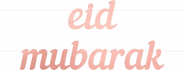 Peacock Supplies Eid Mubarak Pink and Gold Paper Letter Banner Pennant