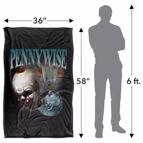 LOGOVISION It Chapter 2 Pennywise Bootleg Super Soft Silky Touch Fleece Throw Blanket, Multicolour, W/D/H: 91 x 147 cm – 4